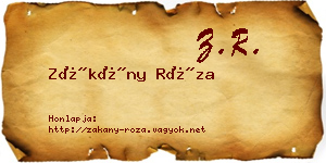 Zákány Róza névjegykártya